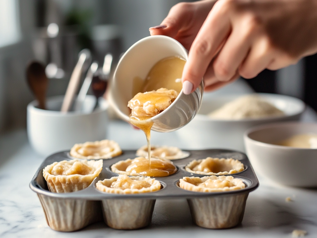 Stack of Classic Canadian Butter Tarts with gooey brown sugar filling