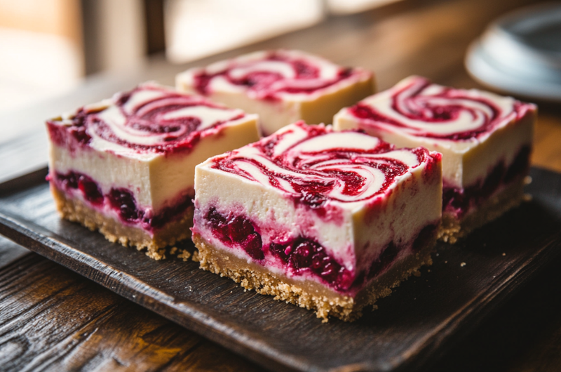 No-Bake Raspberry Cheesecake Bars 🇨🇦✨
