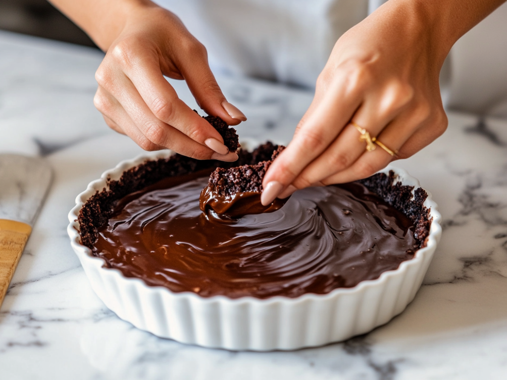 Slice of Classic Mississippi Mud Pie showing chocolate layers and whipped cream