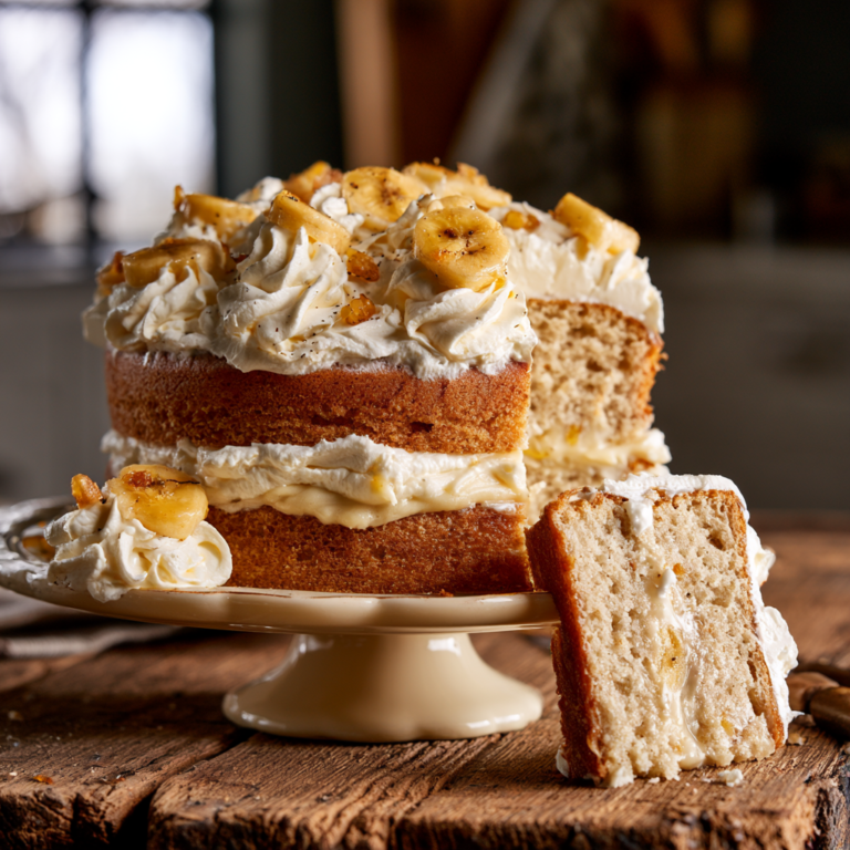 🍌🍰 Banana Cream Cake