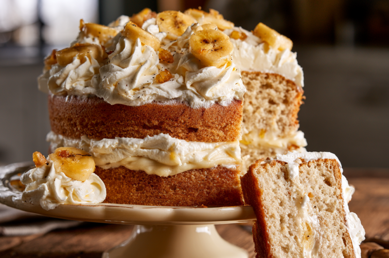 🍌🍰 Banana Cream Cake