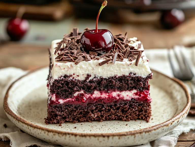 Easy Black Forest Sheet Cake (Rich Chocolate & Cherry) 🍒🍫