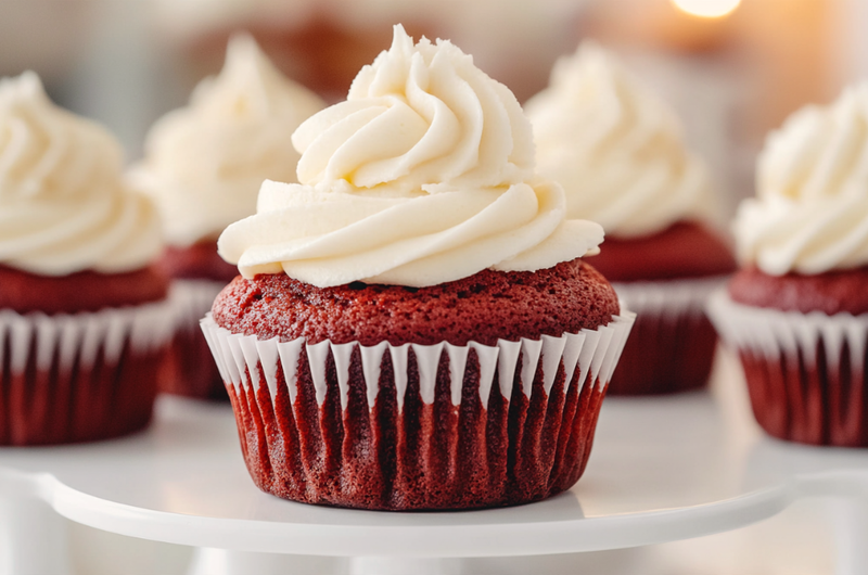 Classic American Red Velvet Cupcakes  🇺🇸✨