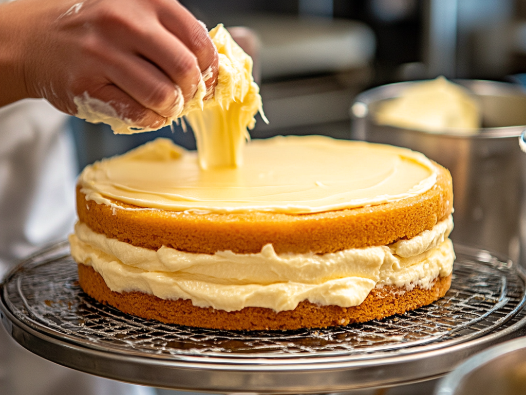 Adding pastry cream layer to Boston Cream Pie