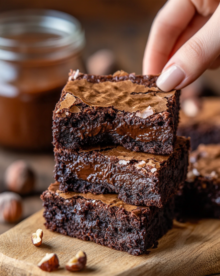 Nutella brownies fudgy chocolate hazelnut dessert