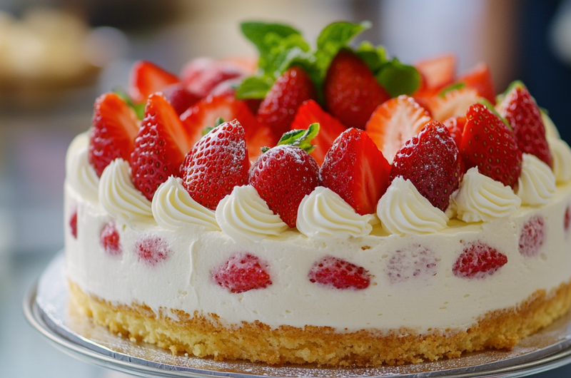 Classic French Fraisier Cake 🇫🇷✨