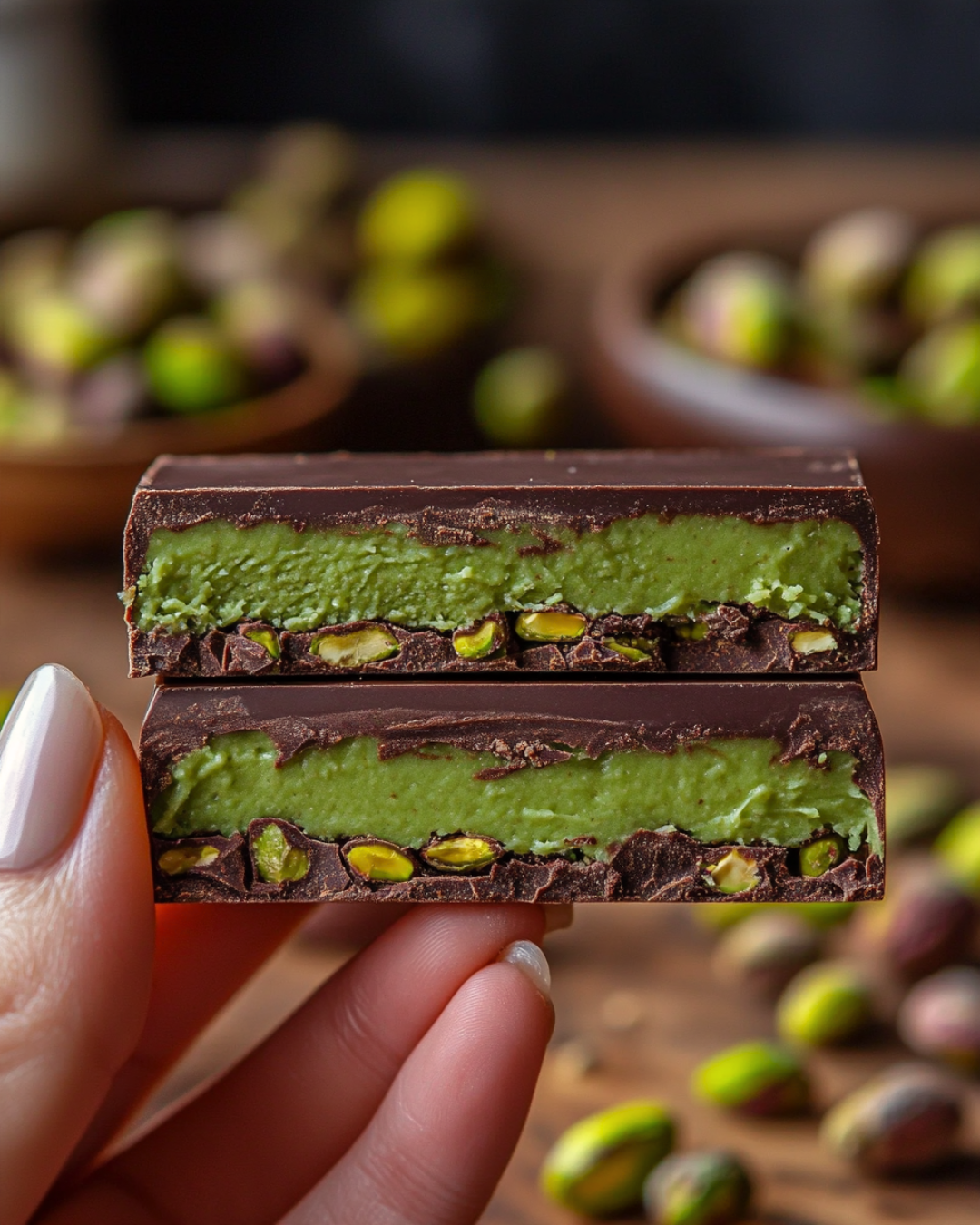 Dubai chocolate bar pistachio kunafa dessert