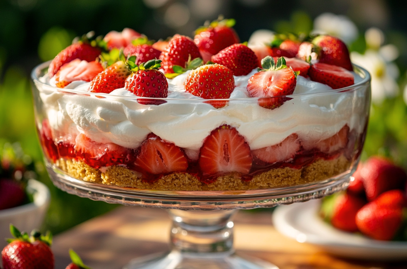 No-Bake Strawberry Shortcake Icebox Cake 🇺🇸