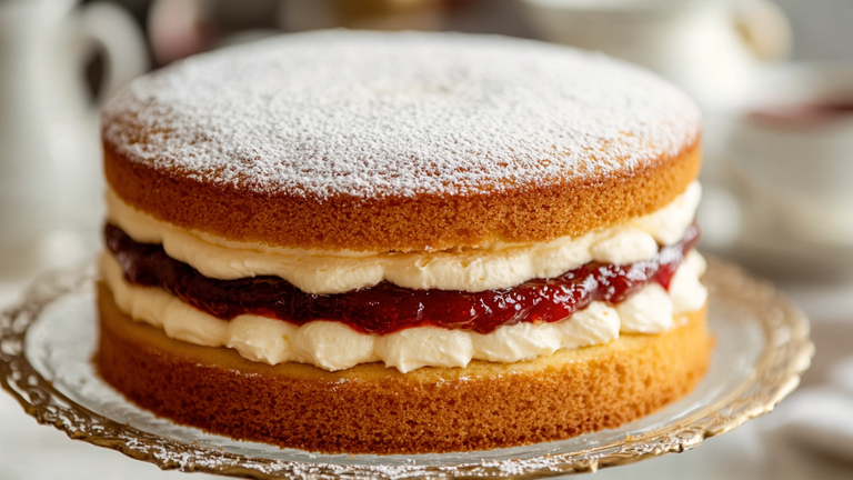 Traditional British Victoria Sponge Cake (Light & Regal) 🇬🇧✨