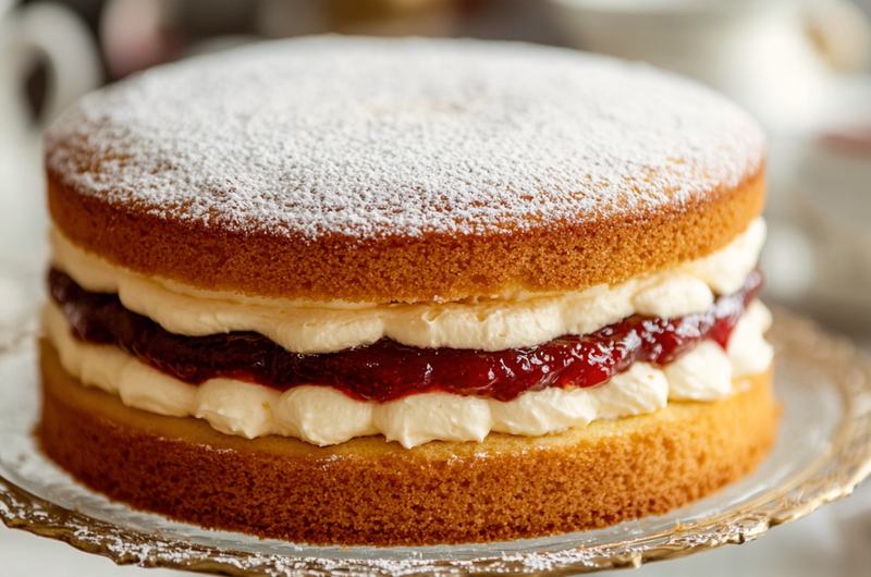 Traditional British Victoria Sponge Cake 🇬🇧✨