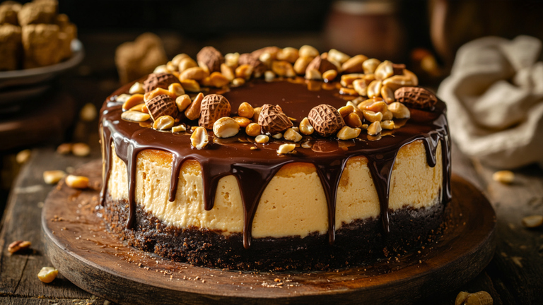Decadent No-Bake Snickers Cheesecake 🍫🥜