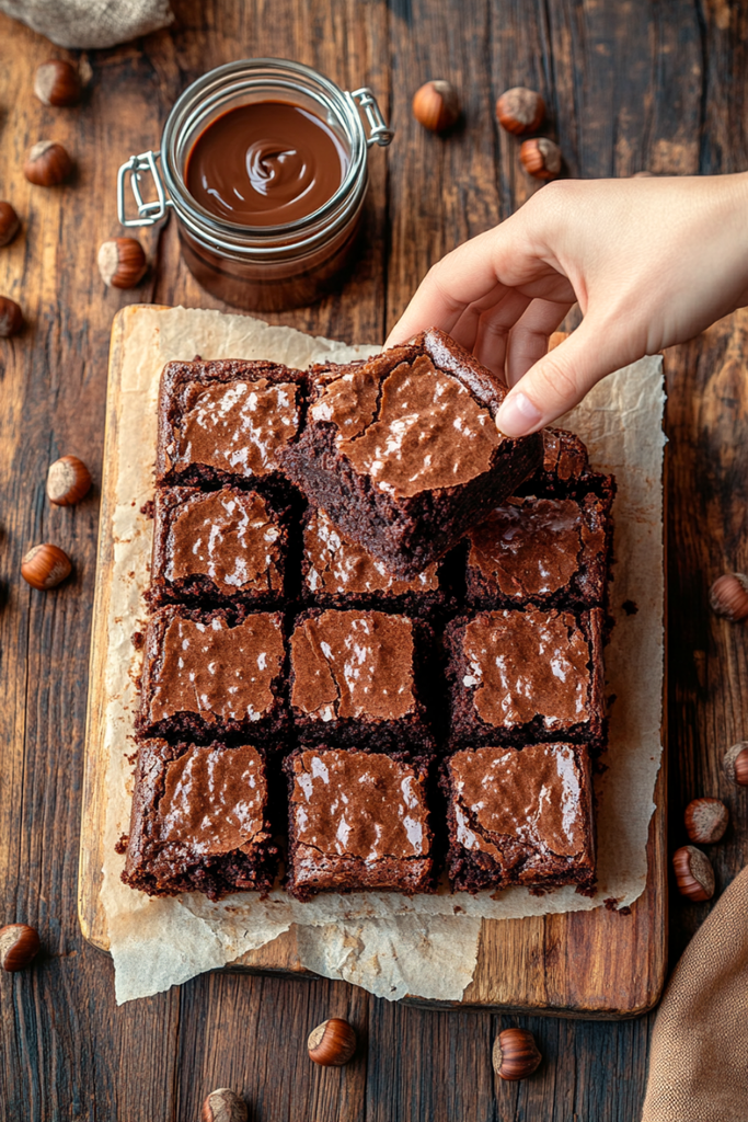 Nutella brownies fudgy chocolate hazelnut dessert