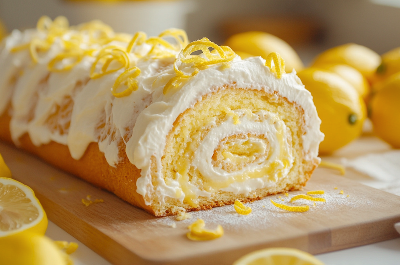 Lemon Cream Swiss Roll  🍋✨