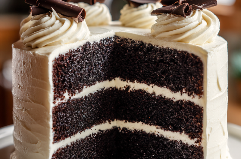 Black Velvet Cake with Cream Cheese Frosting